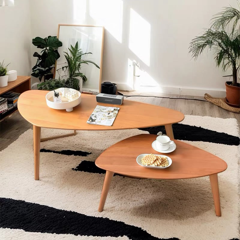 Cherry Wood Nesting Coffee Table Set