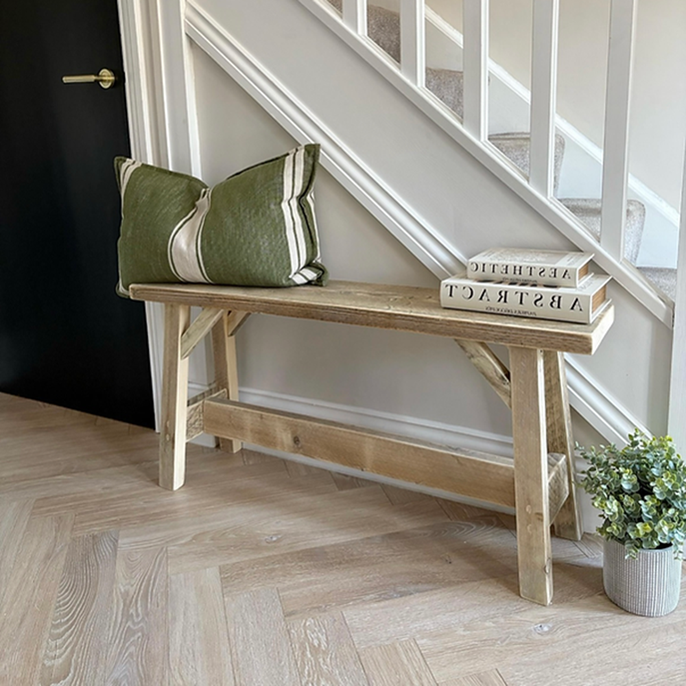 Handcrafted Solid Wood Storage Bench for Entryways & Bedrooms