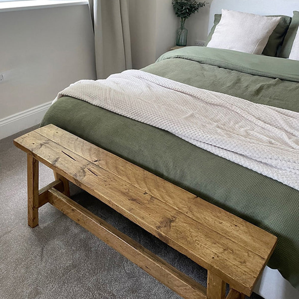 Handcrafted Solid Wood Storage Bench for Entryways & Bedrooms
