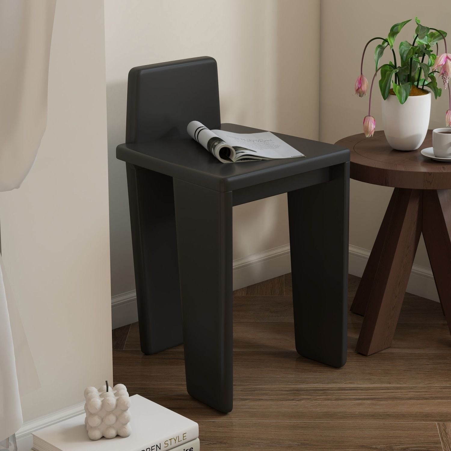Multi-Purpose Wood Stool, Vanity, Side Table