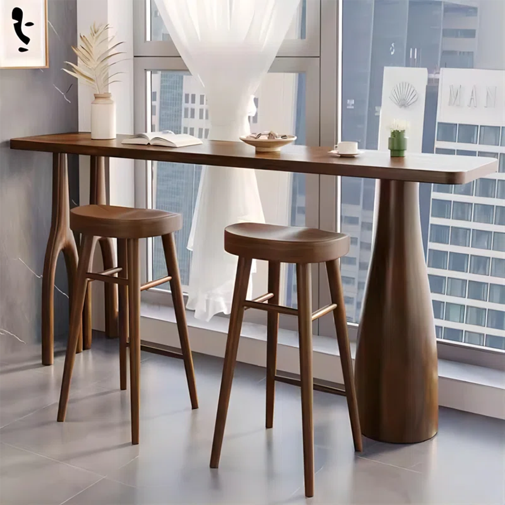 Modern Solid Pine Wood Bar Table
