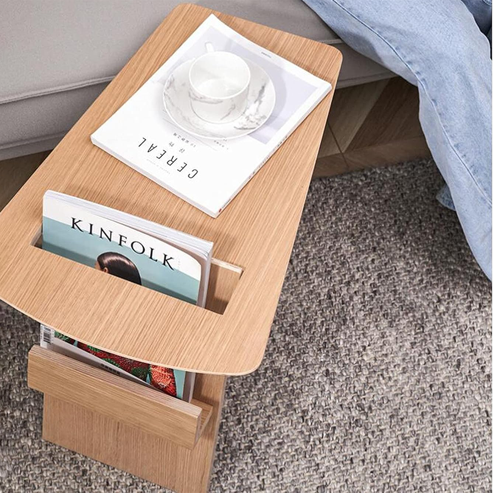 White Oak Magazine Table & Rack