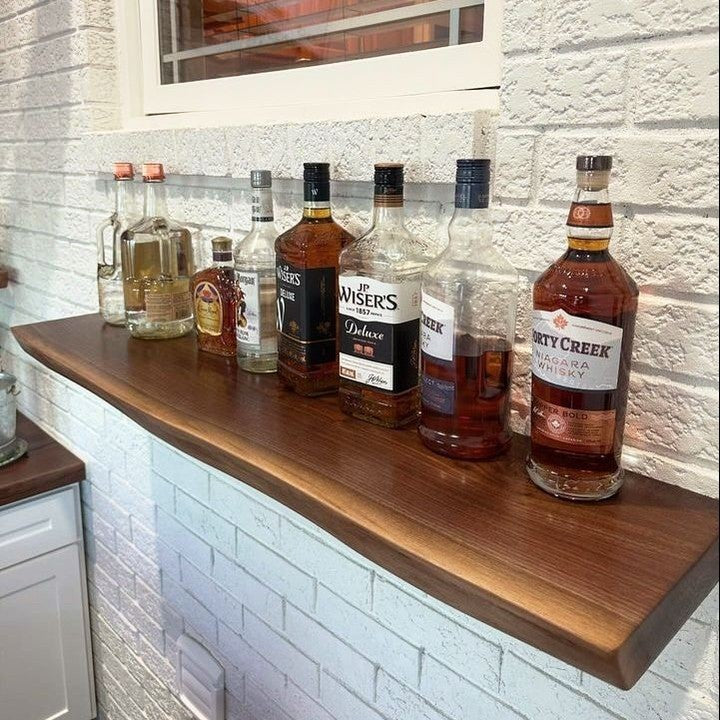 Walnut - Live Edge Wood Shelves