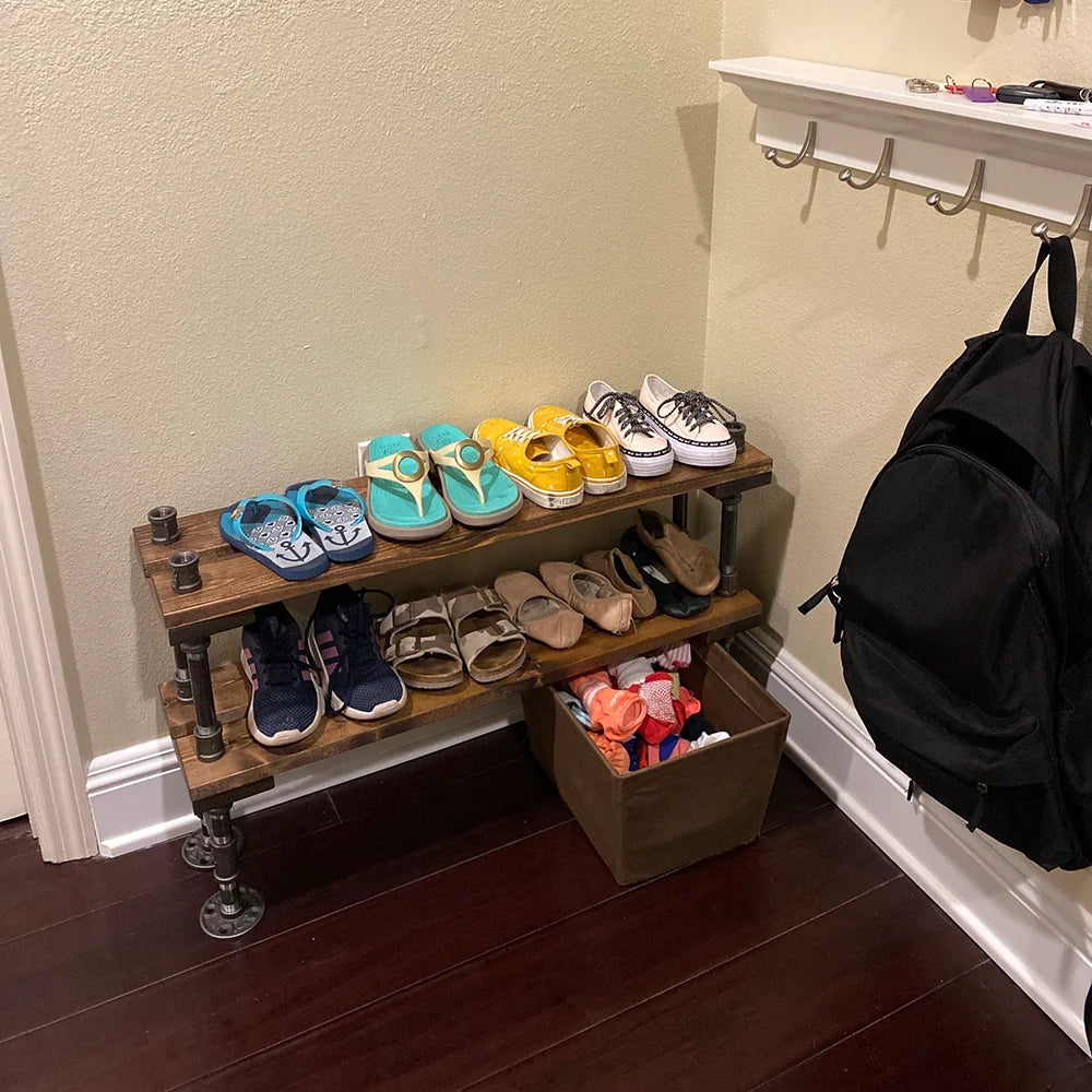 Industrial Entryway Shoe Rack & Storage Shelf