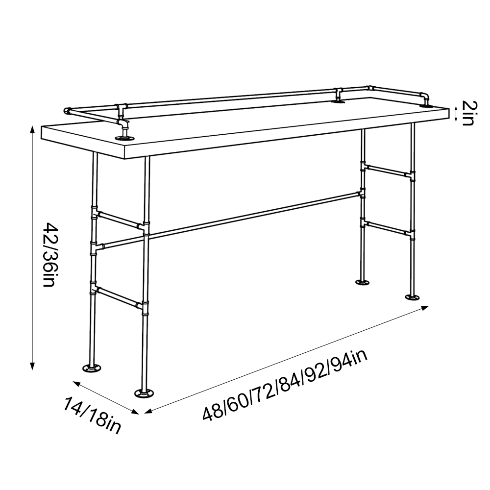 Yoomuu - Black Pipe Frame Table