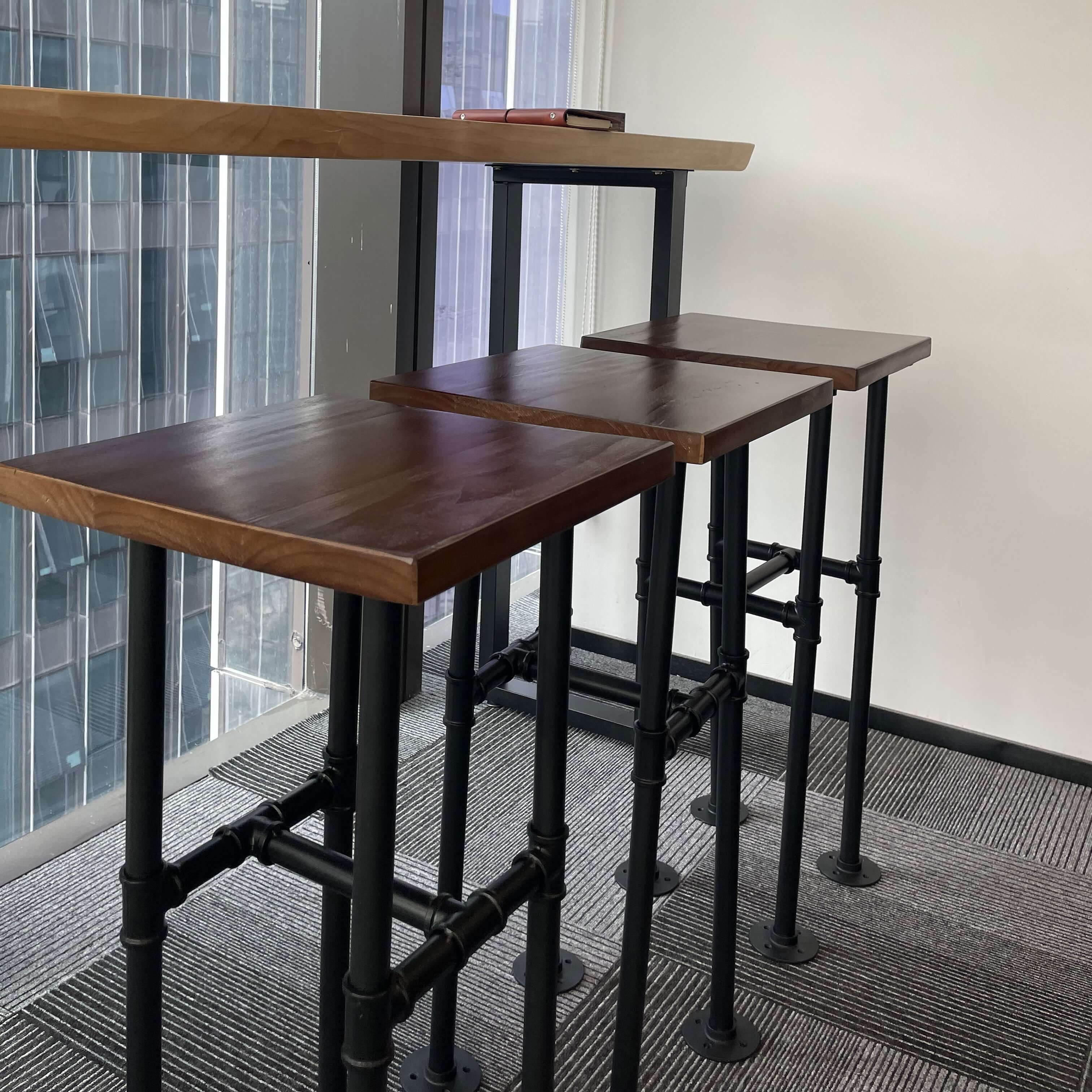 Industrial Style Metal Pipe Bar Stools